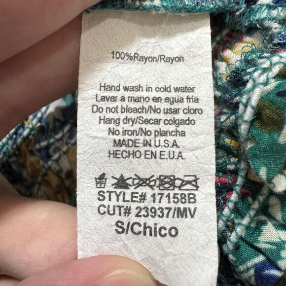 Estam Crop Top Womens Small Floral Button Front Smocked Back Rayon Summer Tank - Picture 4 of 7